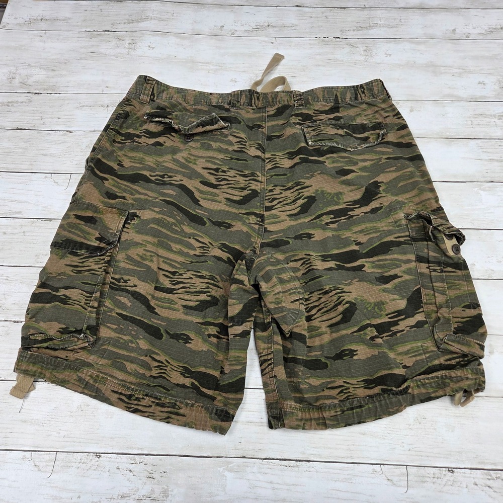 Vtg 2003 GAP Cargo Shorts Men 38 Green Tiger Stripe Camo Ripstop Utility Relaxed - Picture 2 of 12